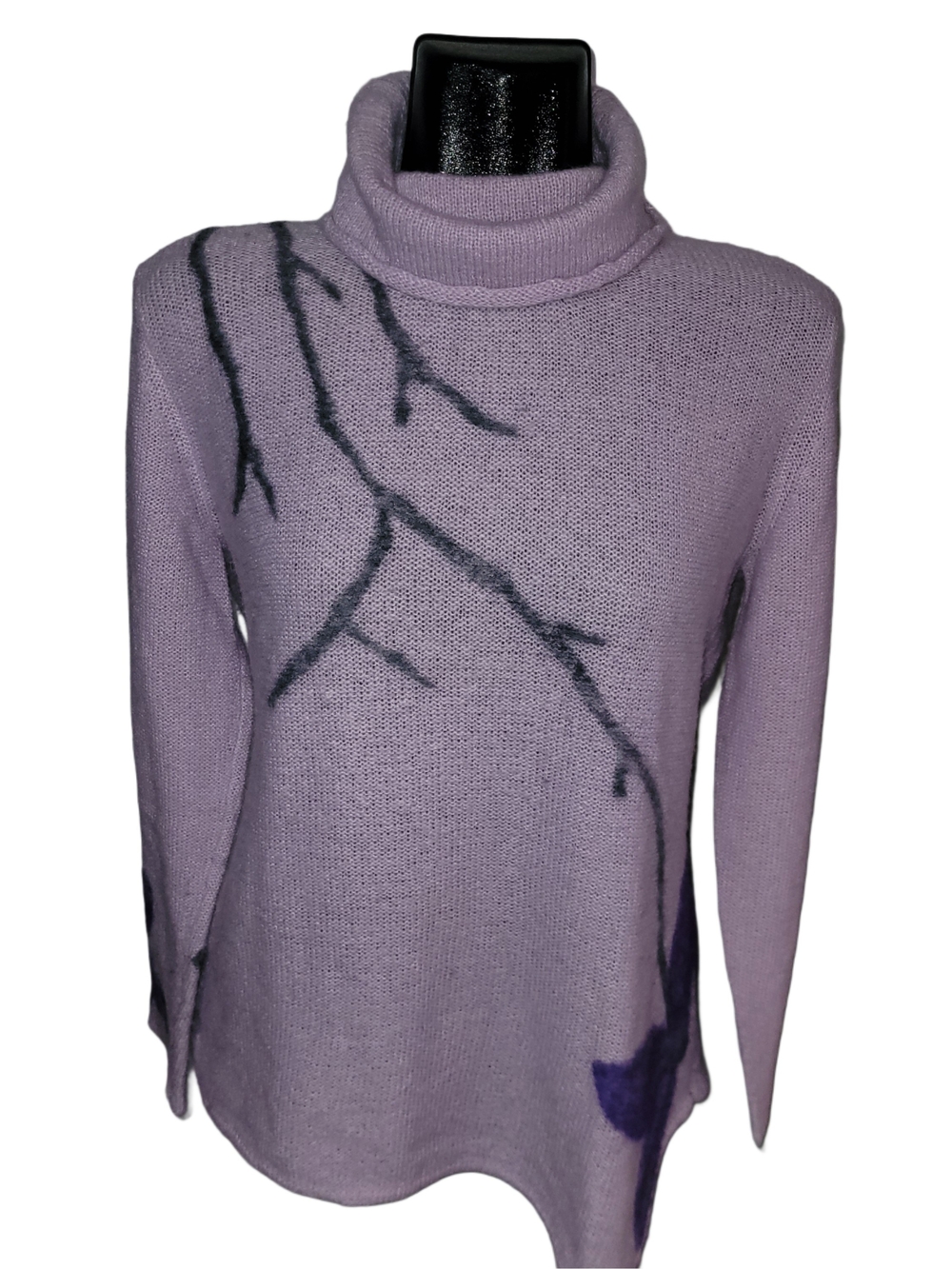 Parkhurst Lilac Wool Blend Knit Turtleneck Sweater Size L